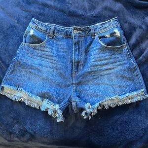High waisted retro fit denim shorts from “And Now This” brand